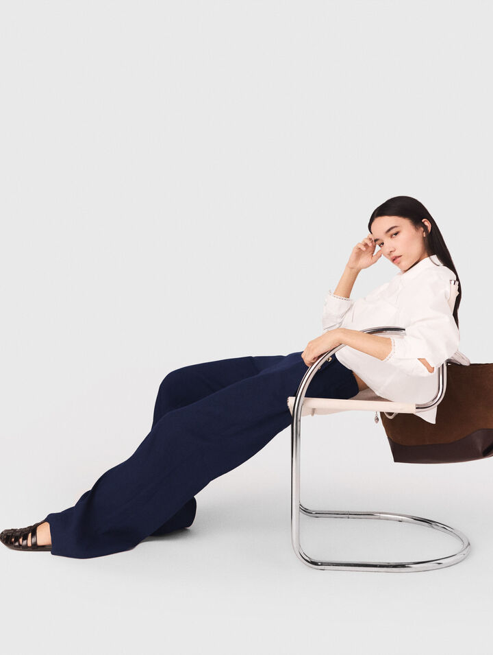 Linen-blend sailor trousers