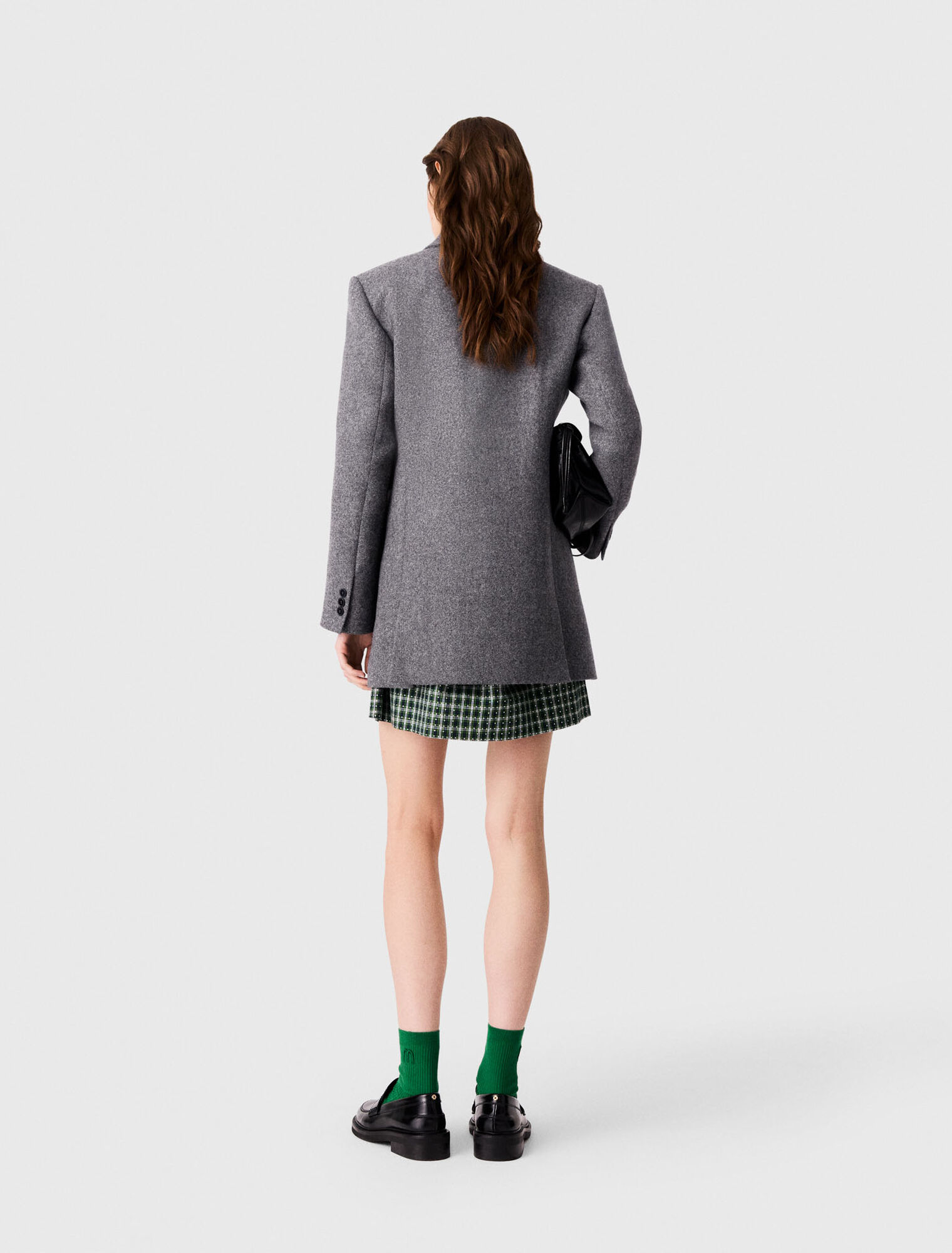 Mid-length wool blend coat