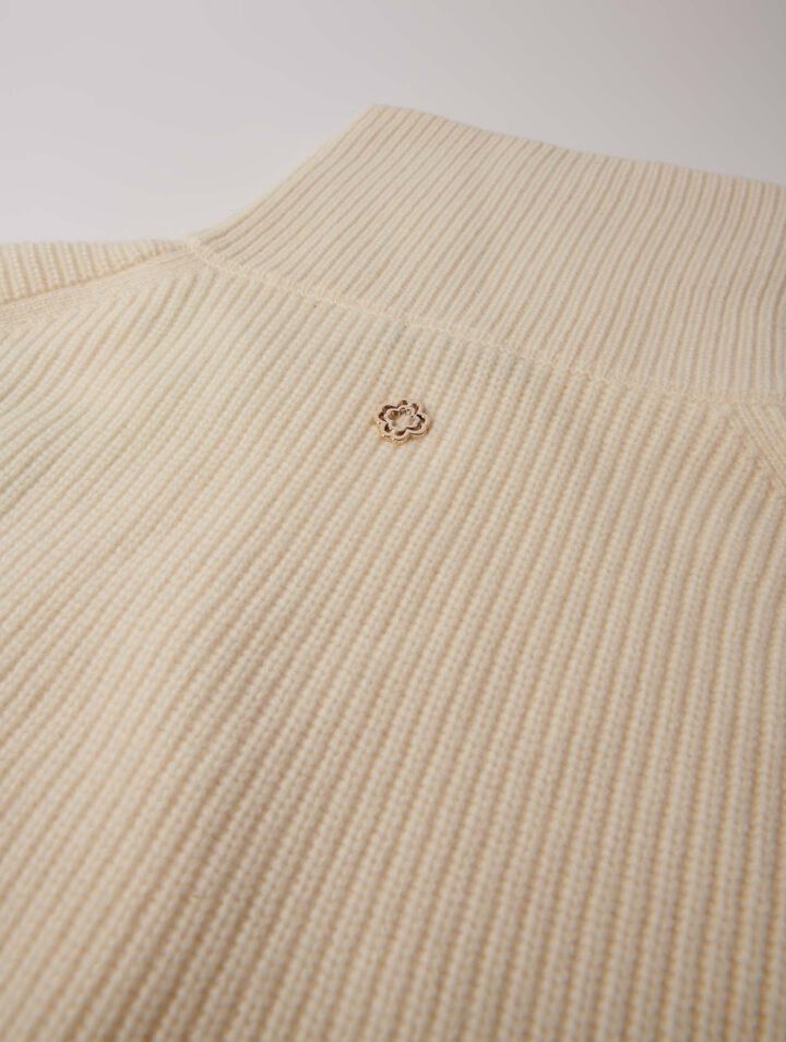 Cashmere/wool zip-up neck warmer