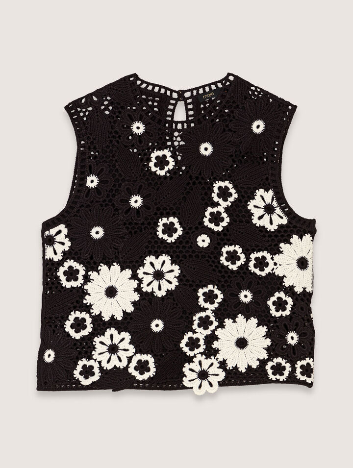 Floral crochet top