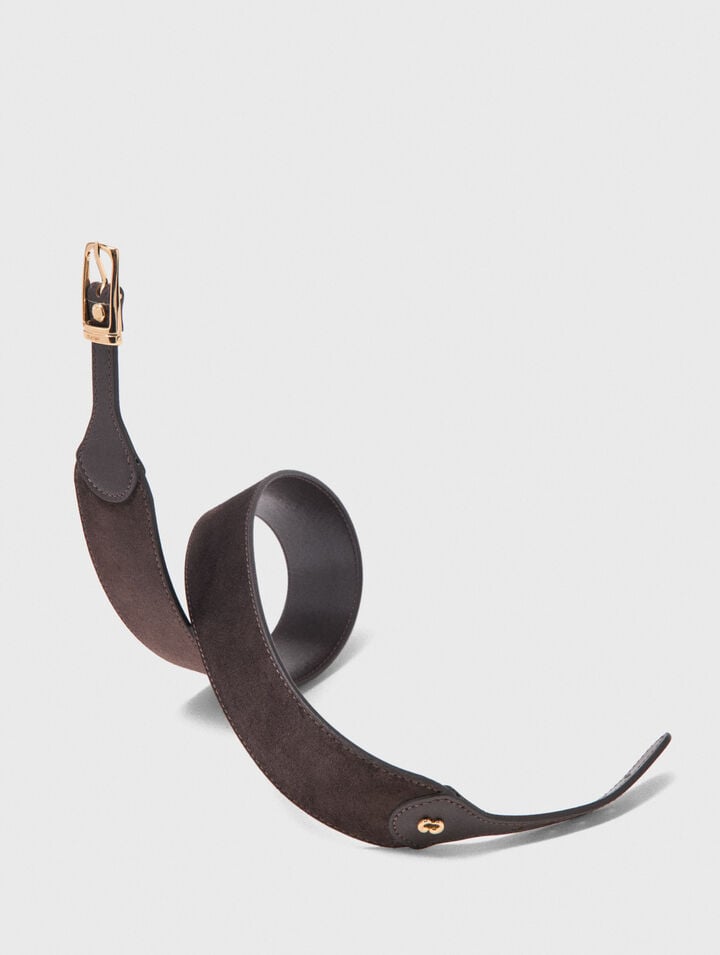 Mixed suede and leather corset belt