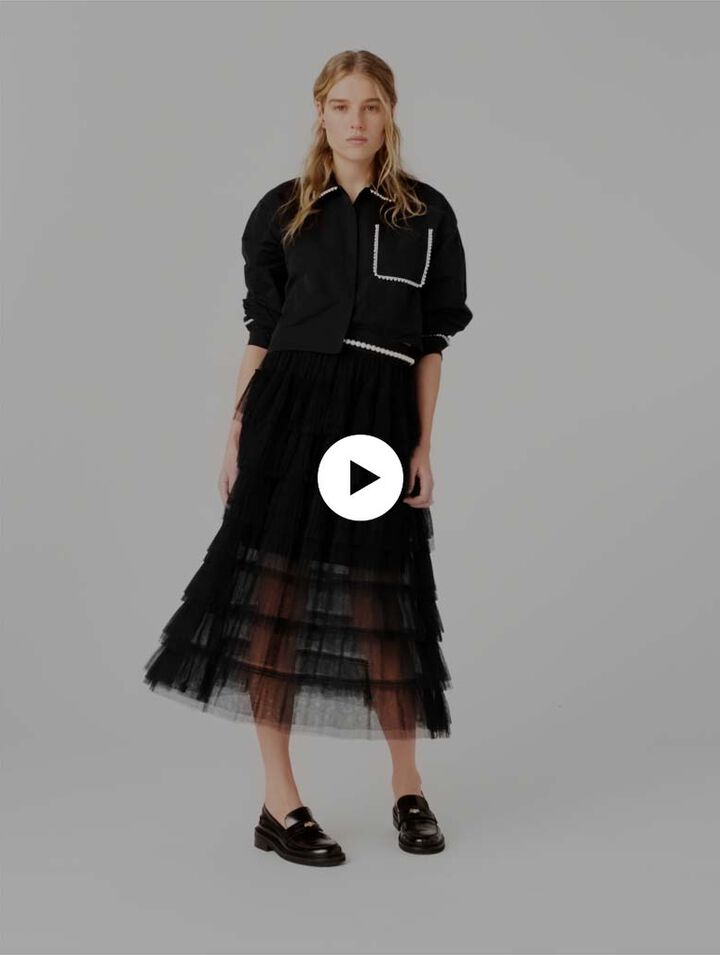 Tulle midi skirt
