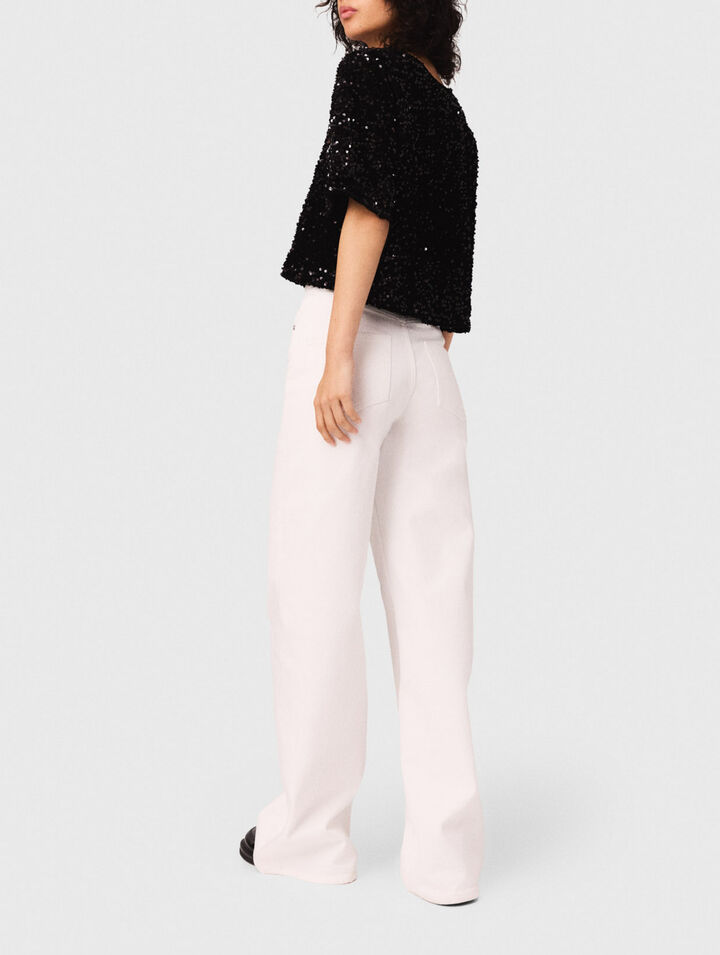 Sequinned velvet top