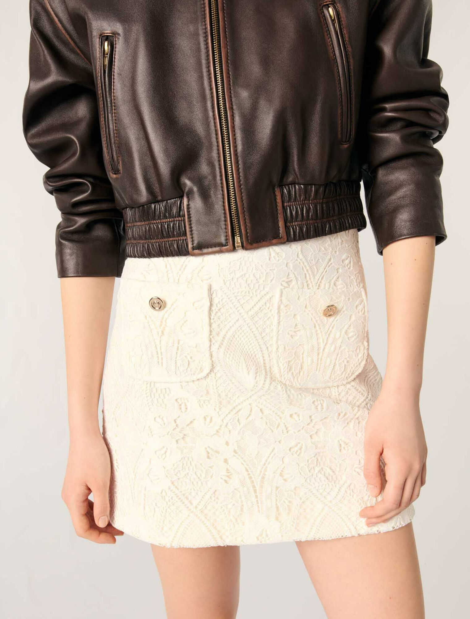 Short guipure skirt