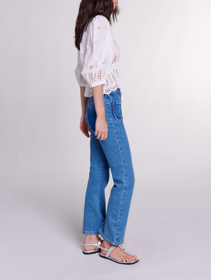 Jeans con detalles trenzados