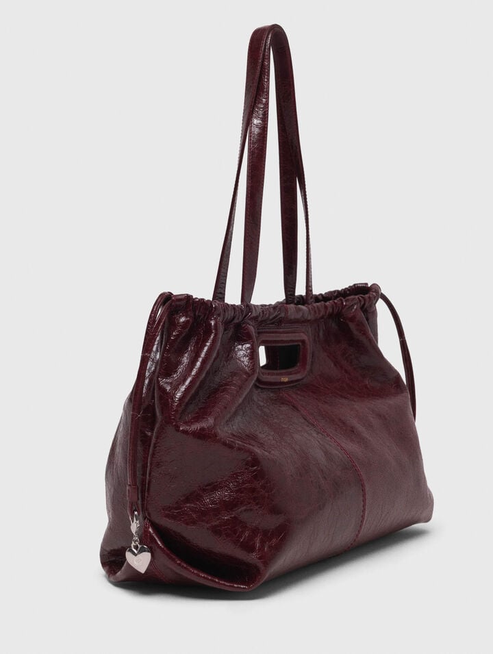 Crackled leather M Tote bag