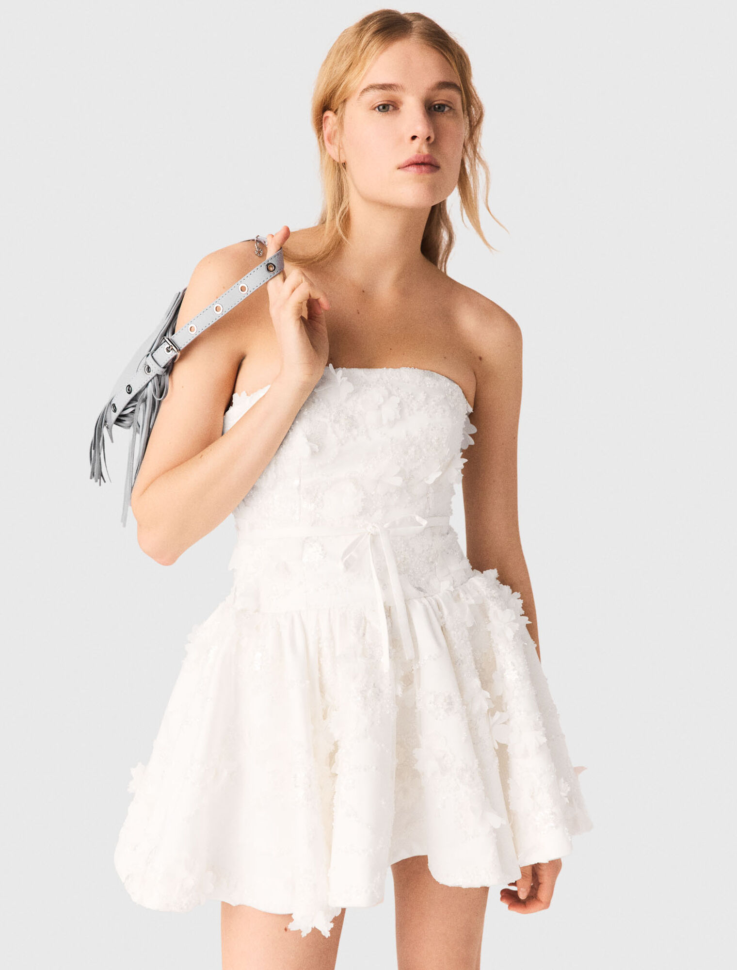 Short embroidered bustier dress