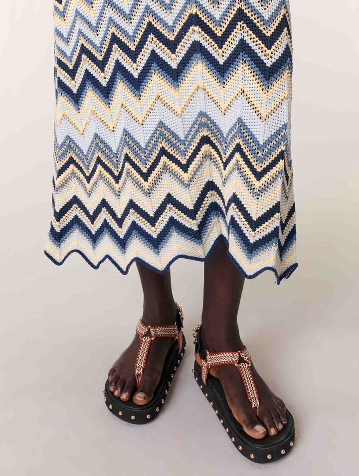 Crochet-knit maxi dress