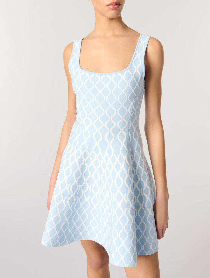 Jacquard knit short dress