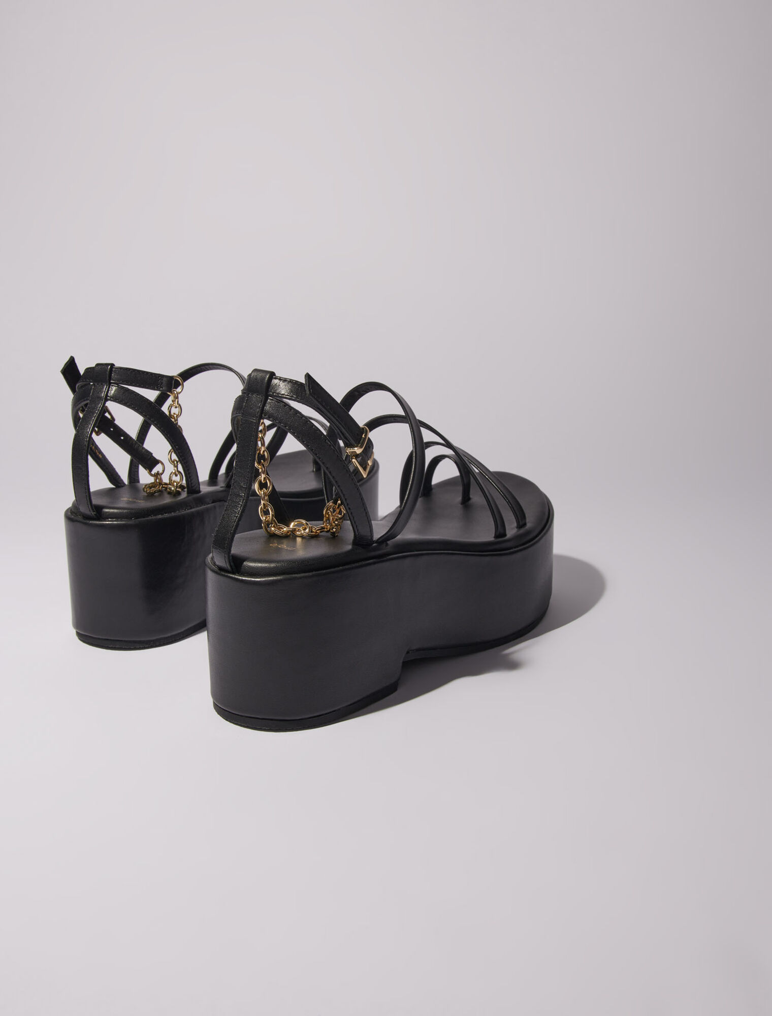 Leather platform sandals