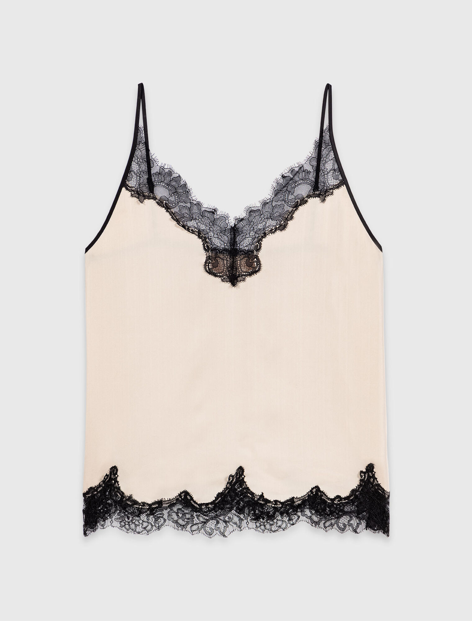 Satin top with lace details