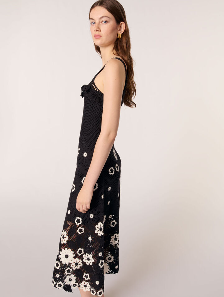 Floral crochet maxi dress