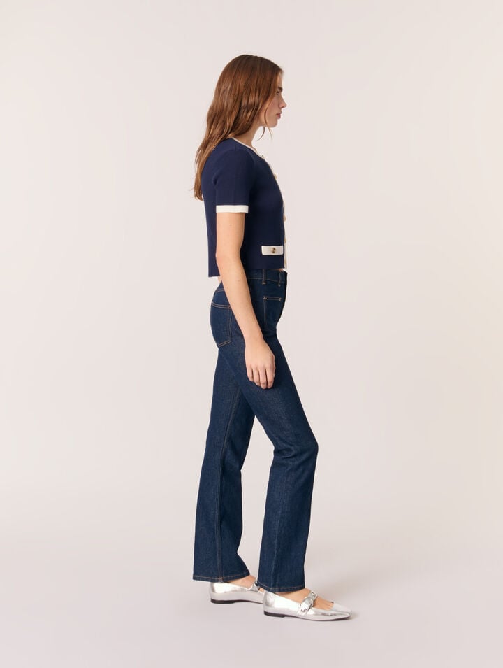 Contrasting cropped cardigan