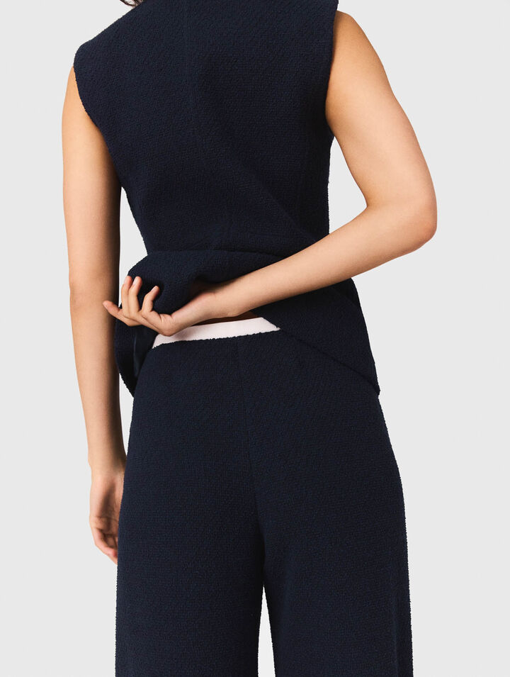 Straight-leg tweed trousers