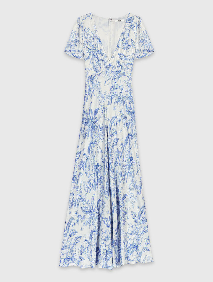 Flowing patterned maxi dress