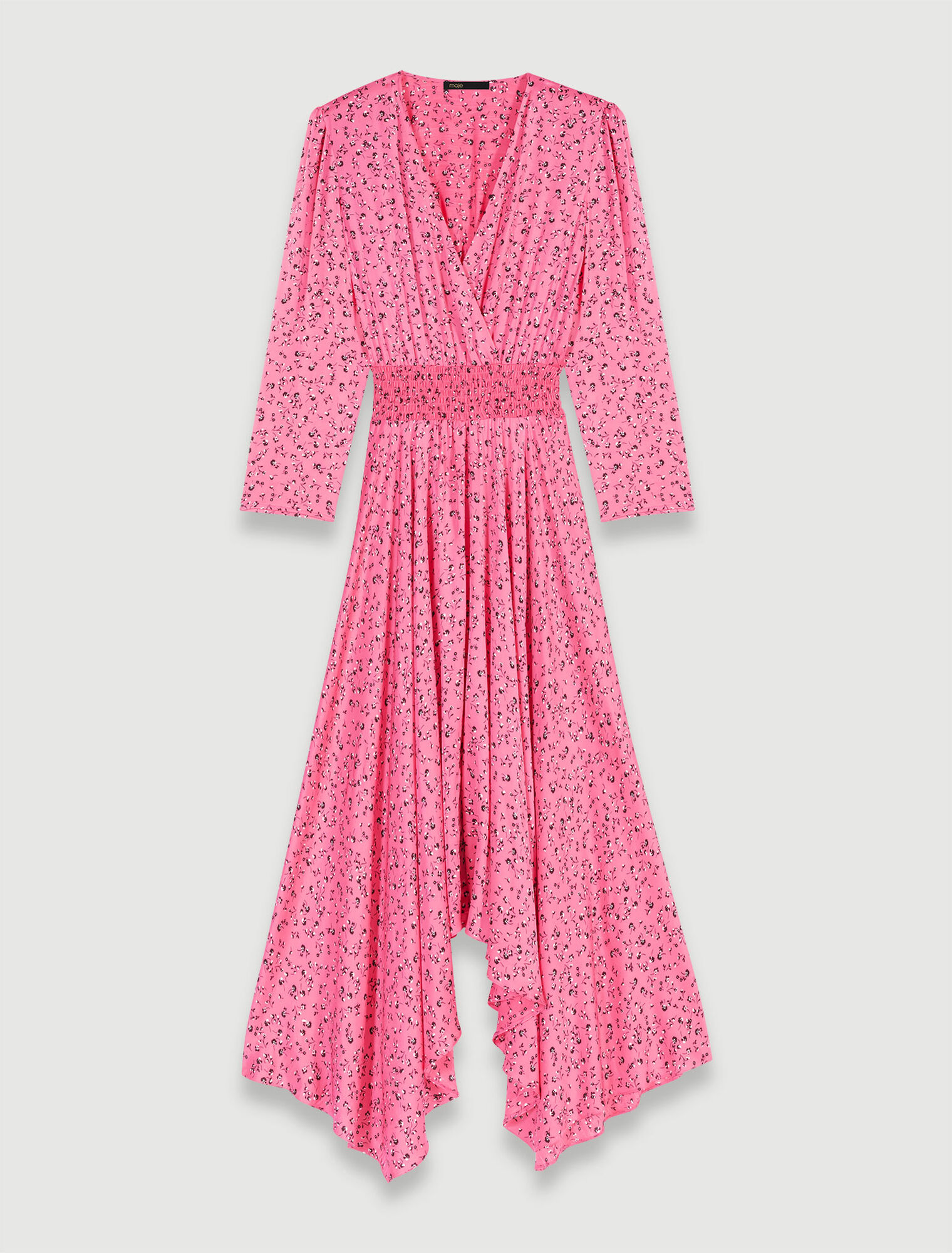 Floral print midi-length dress