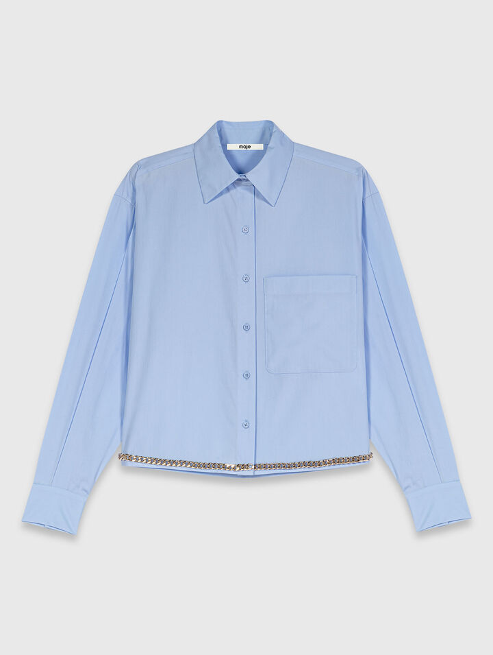 Cropped shirt with chain trim