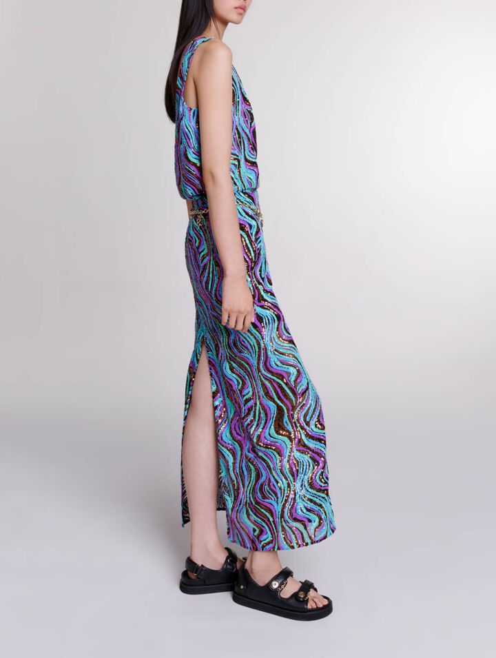 Sequin maxi skirt