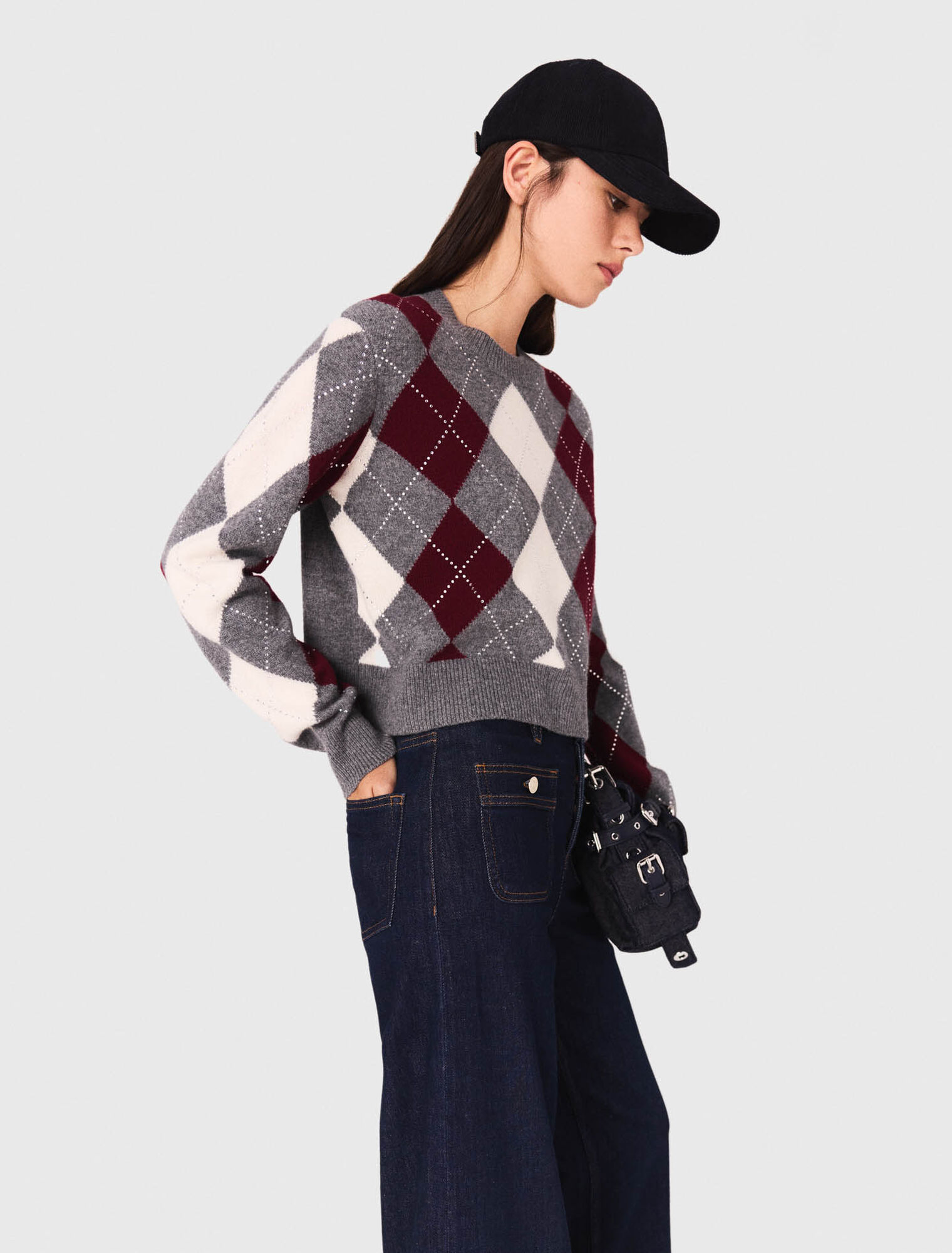 Argyle crop jumper