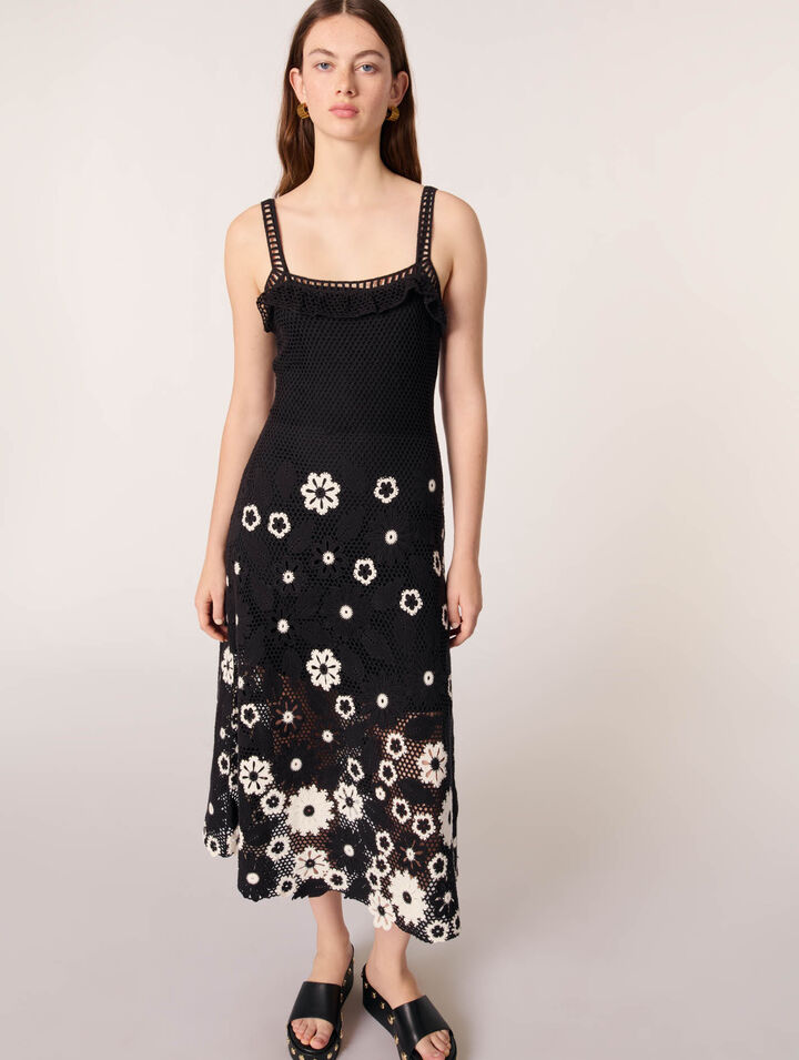 Floral crochet maxi dress