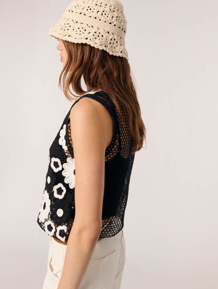 Floral crochet top