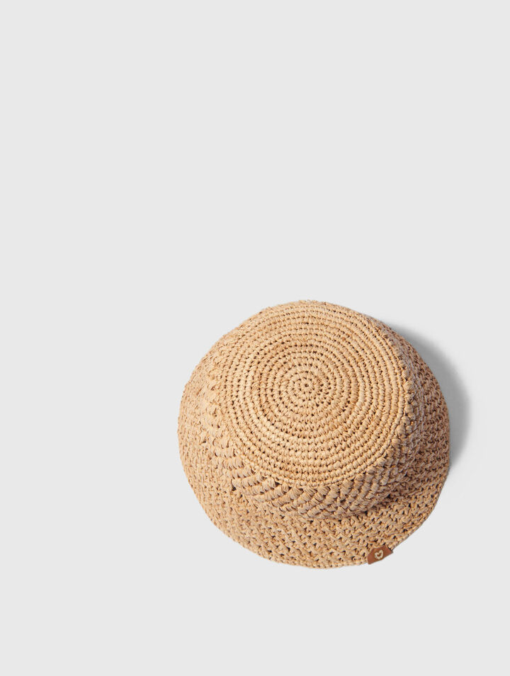 Crochet raffia bucket hat