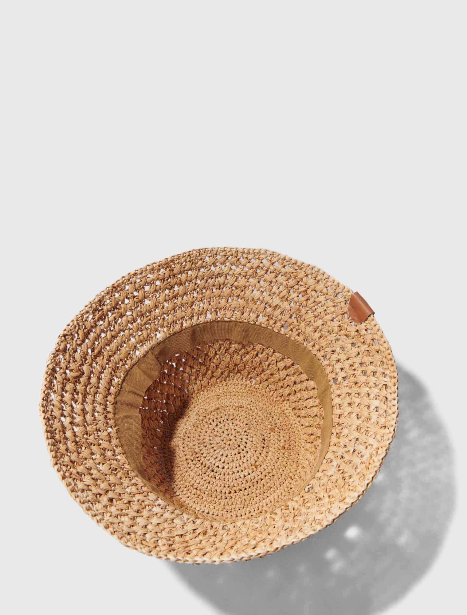 Crochet raffia bucket hat