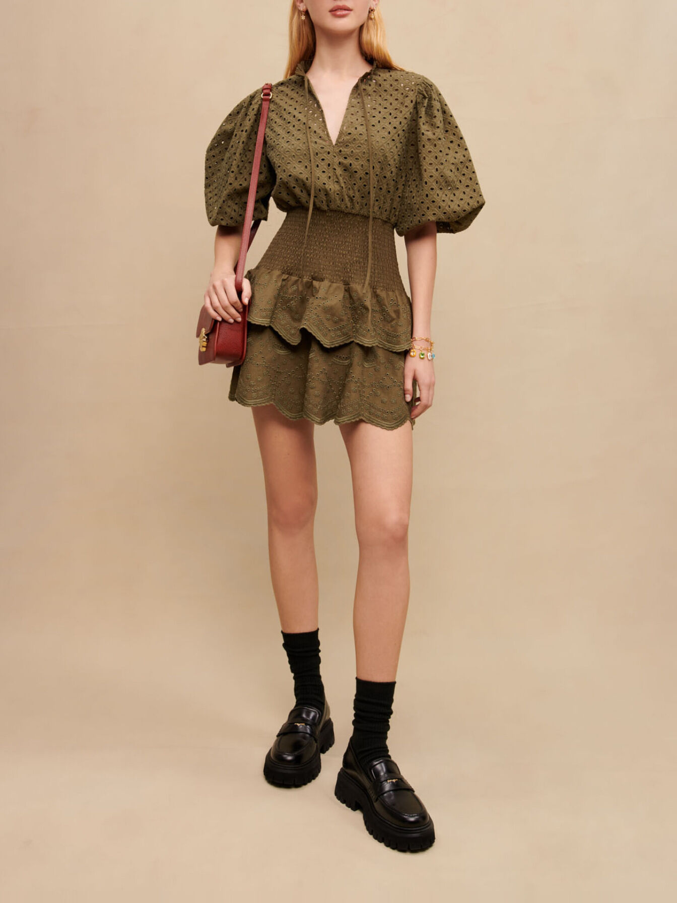 Broderie anglaise mini dress hot sale