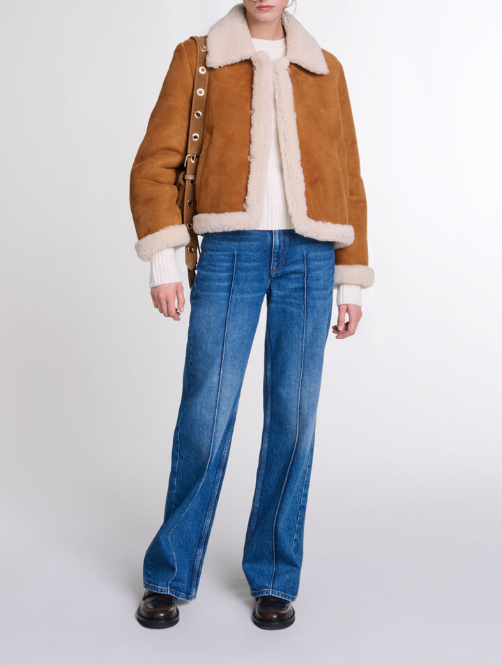 Shearling-effect fur coat