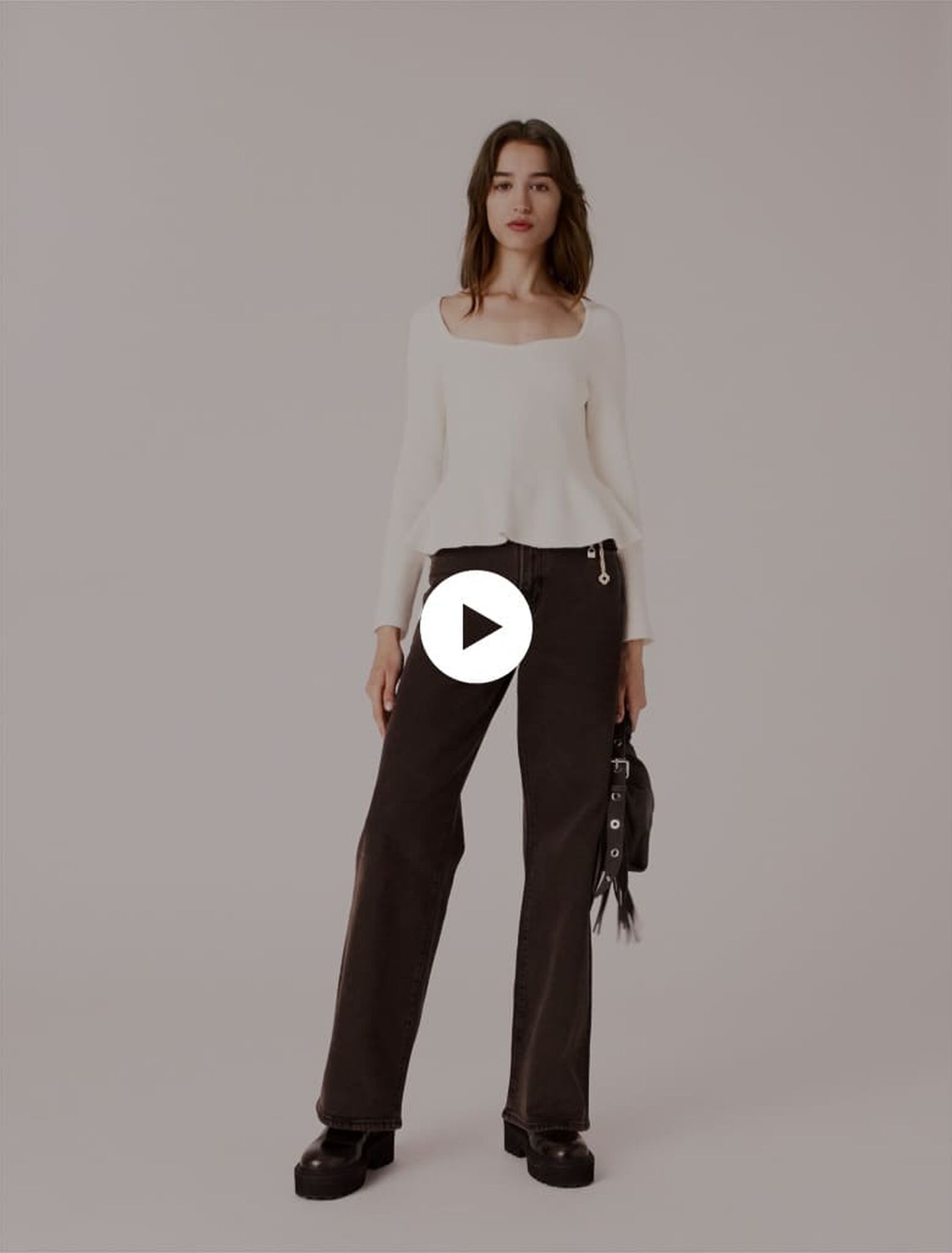 Bootcut jeans with chain