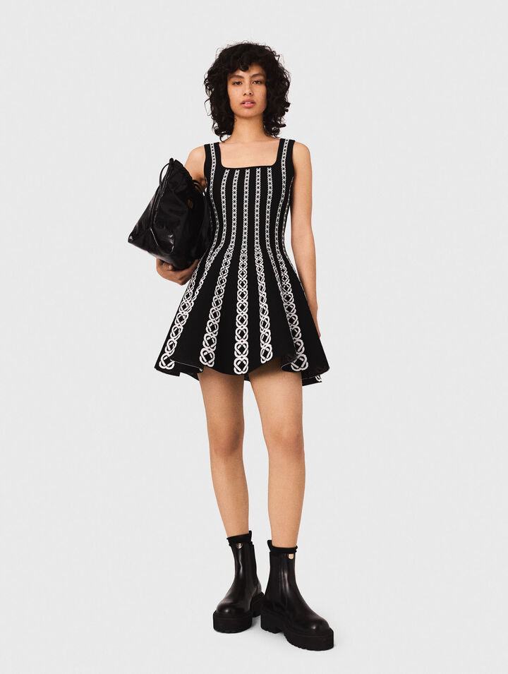 Short jacquard knit dress