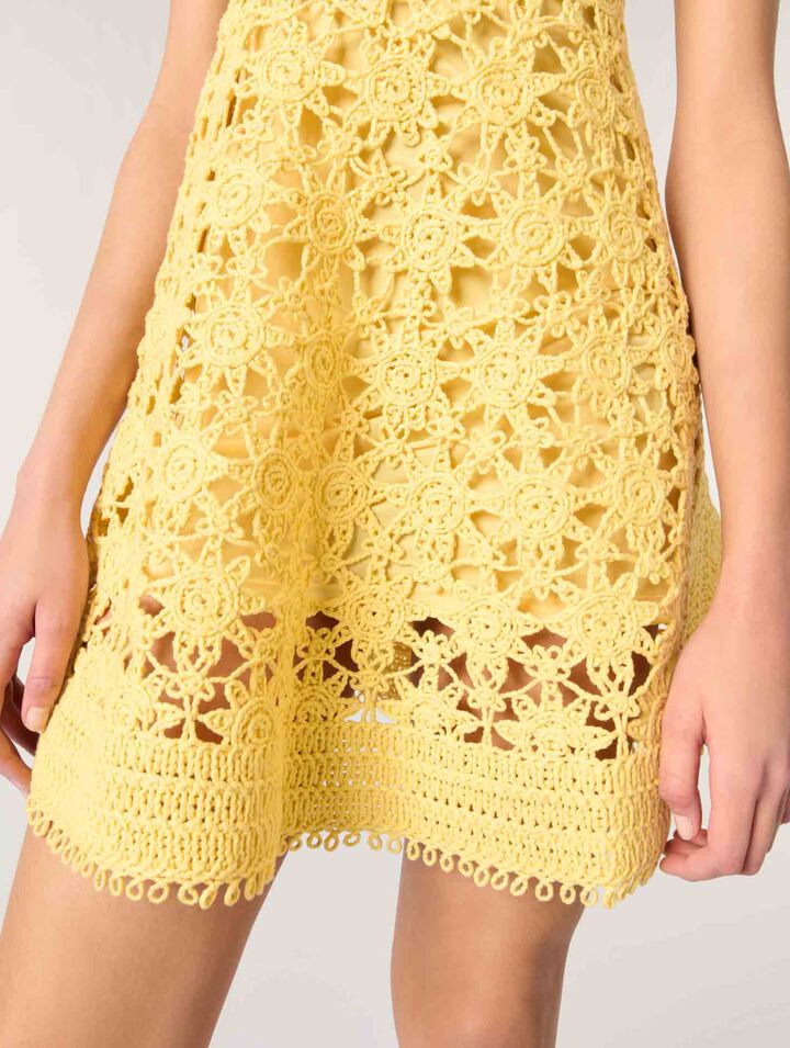 Crochet strappy mini dress