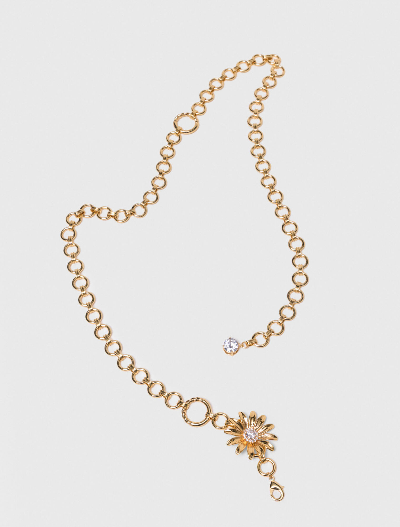 Chain belt with flowers