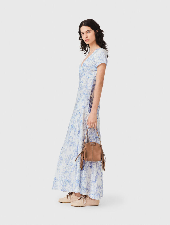 Flowing patterned maxi dress
