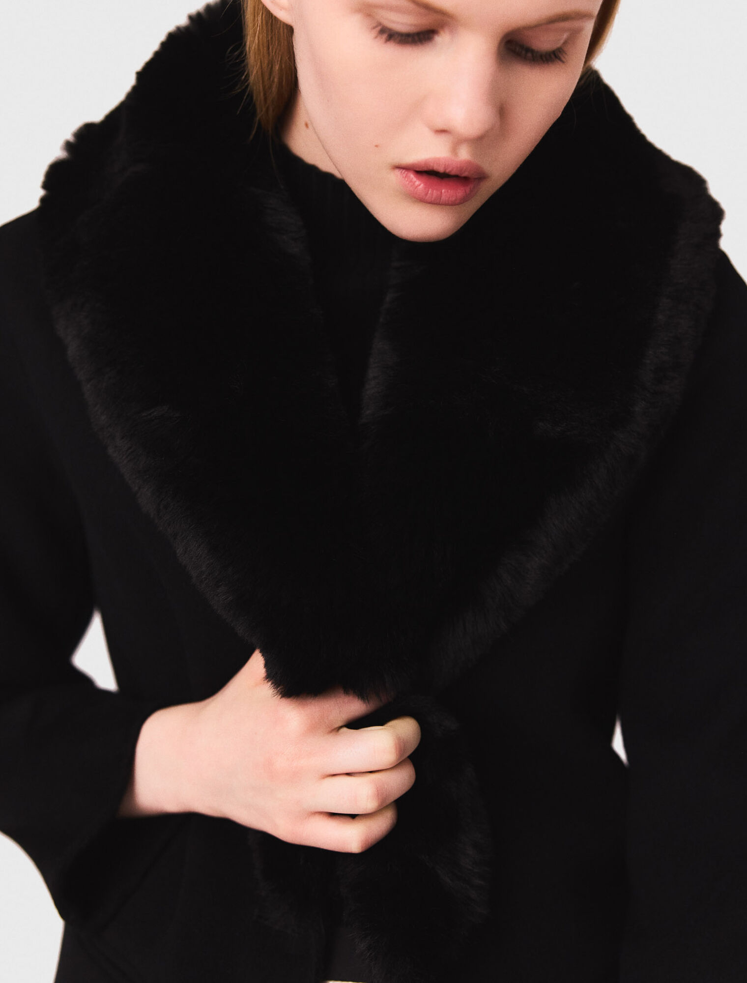 Double-faced mid-length coat
