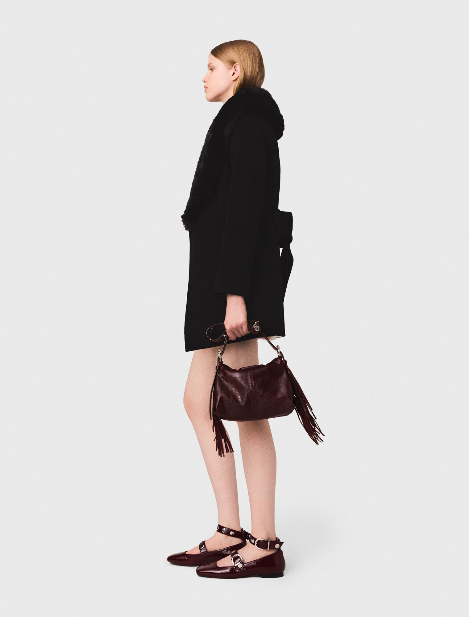 Double-faced mid-length coat