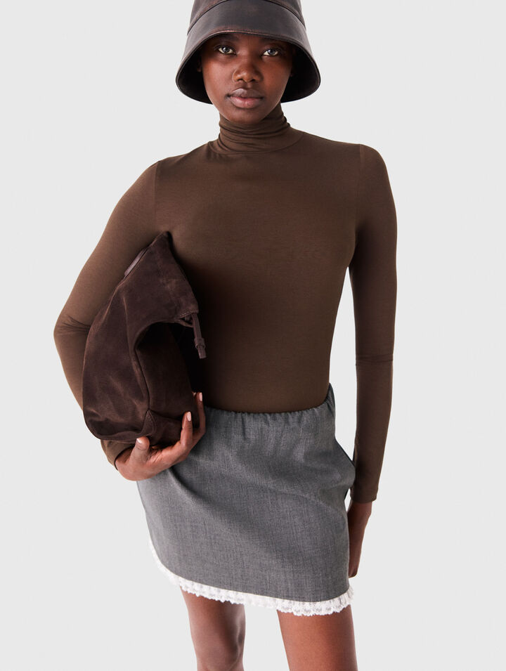 Roll-neck T-shirt