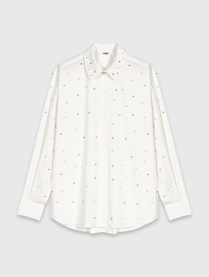 Rhinestone shirt with tie