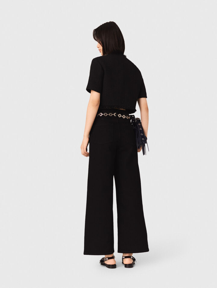 Short shiny tweed jacket