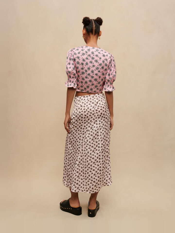 Palm-tree print crop top