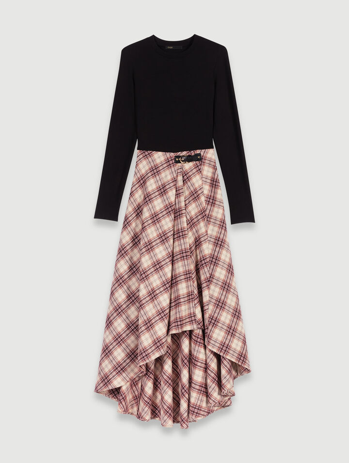 Asymmetrical flannel dress