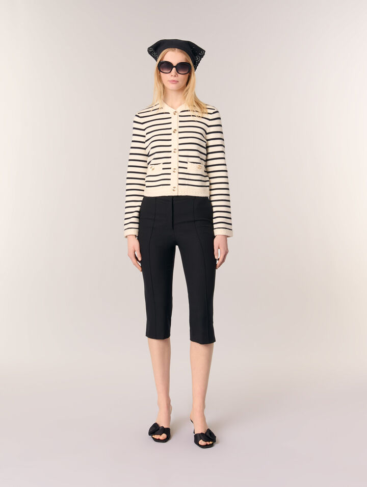 Striped knit cardigan