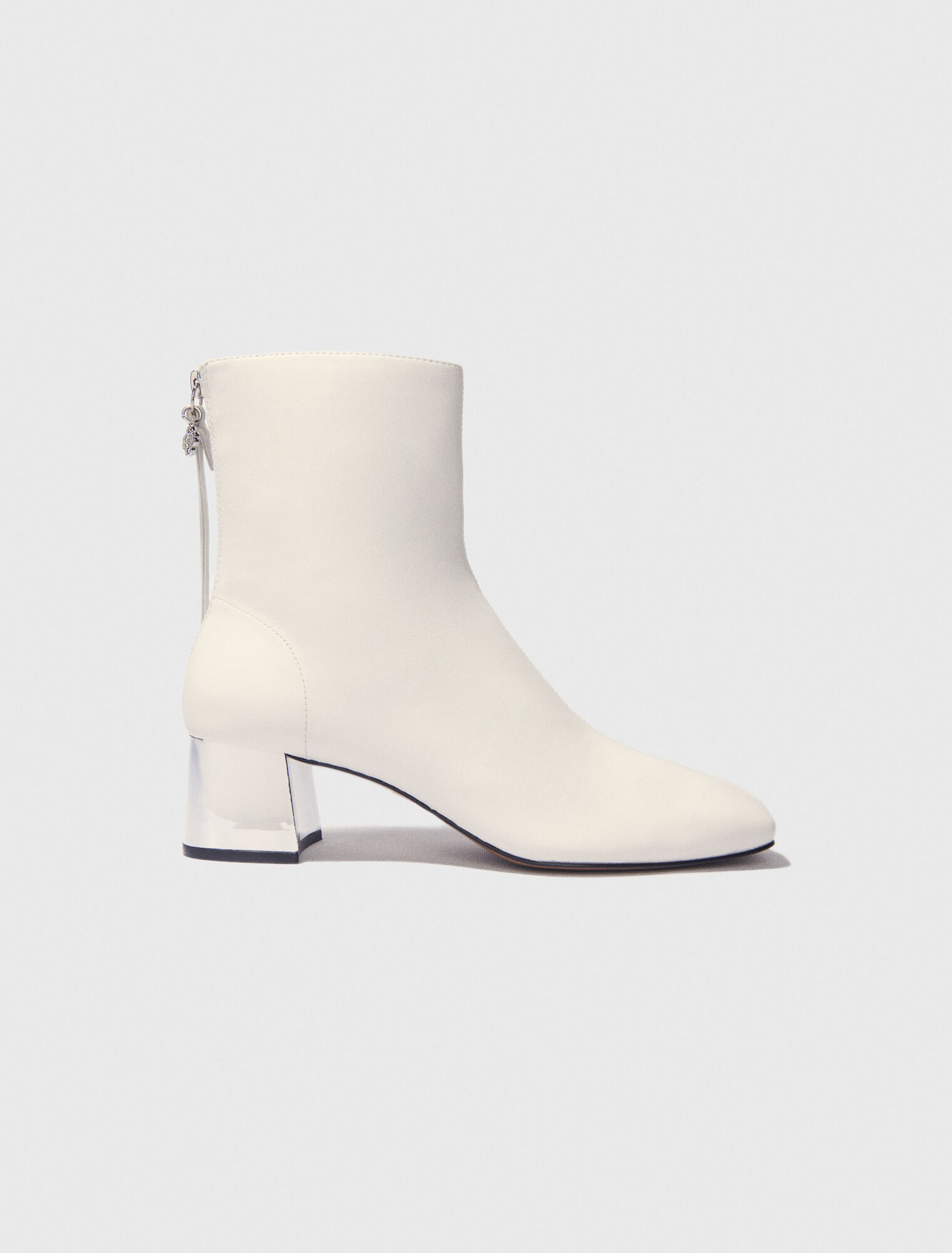 Square-toed leather boots