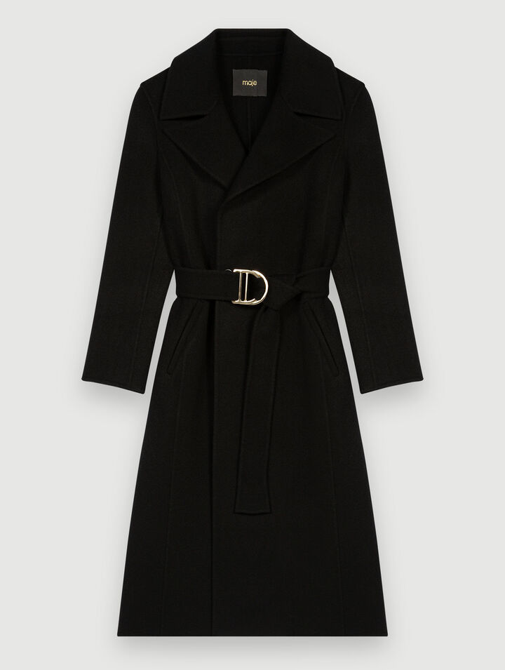 Belted double-faced coat