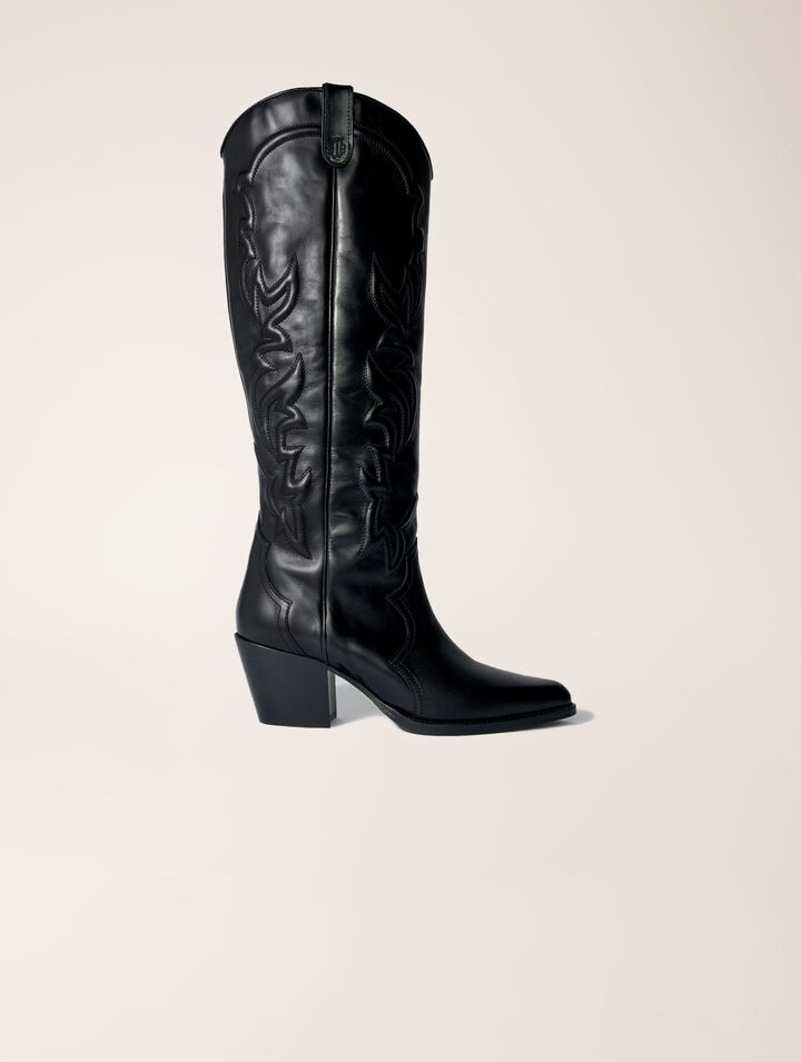 Western leather boots