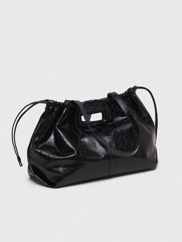 Crackled leather M Tote bag