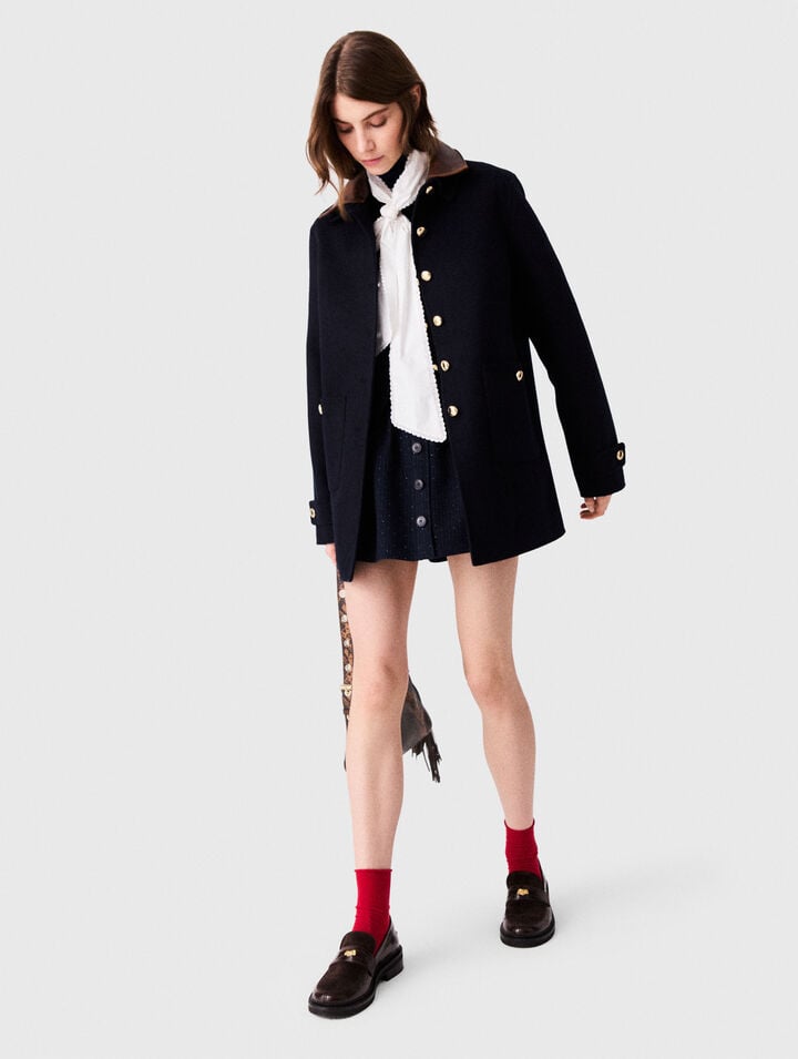 Double-faced mid-length coat