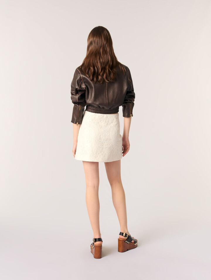 Short guipure skirt