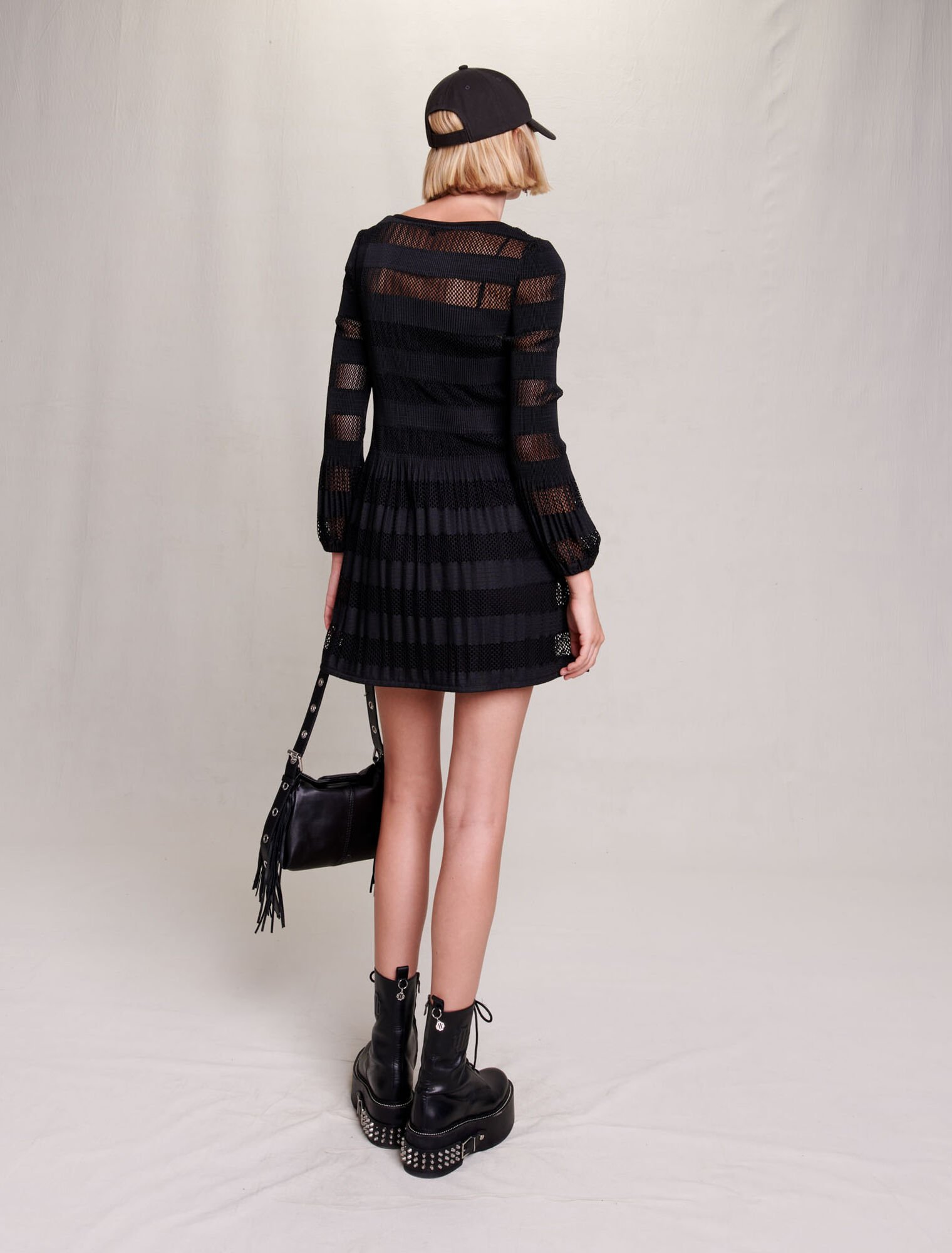 Short openwork knit dress