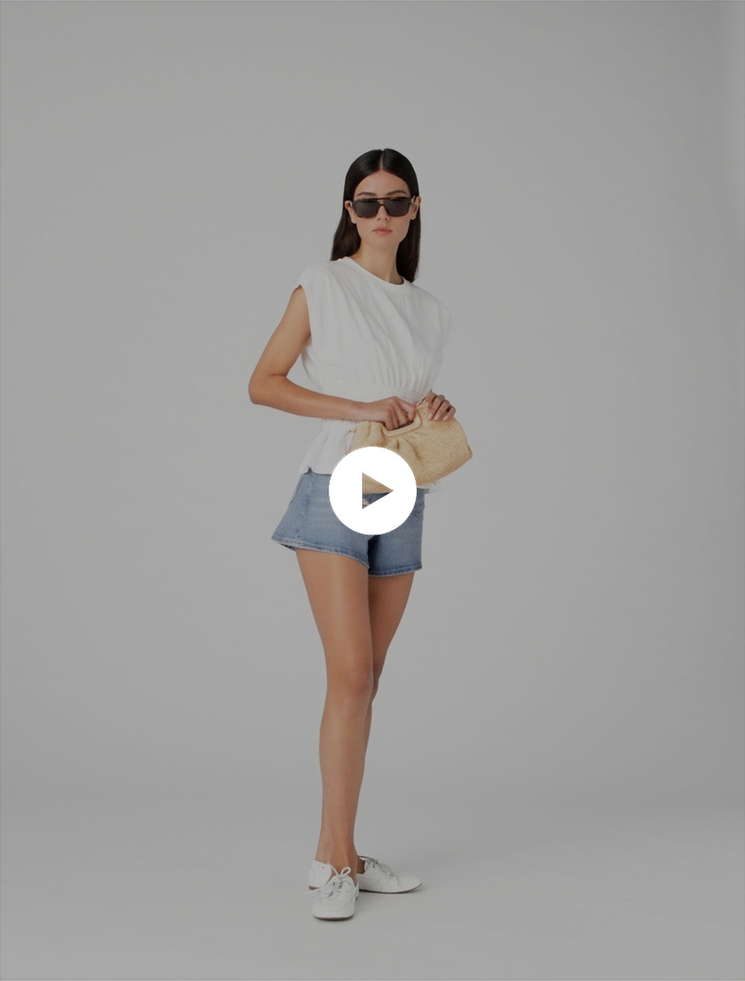 Fitted pleated T-shirt